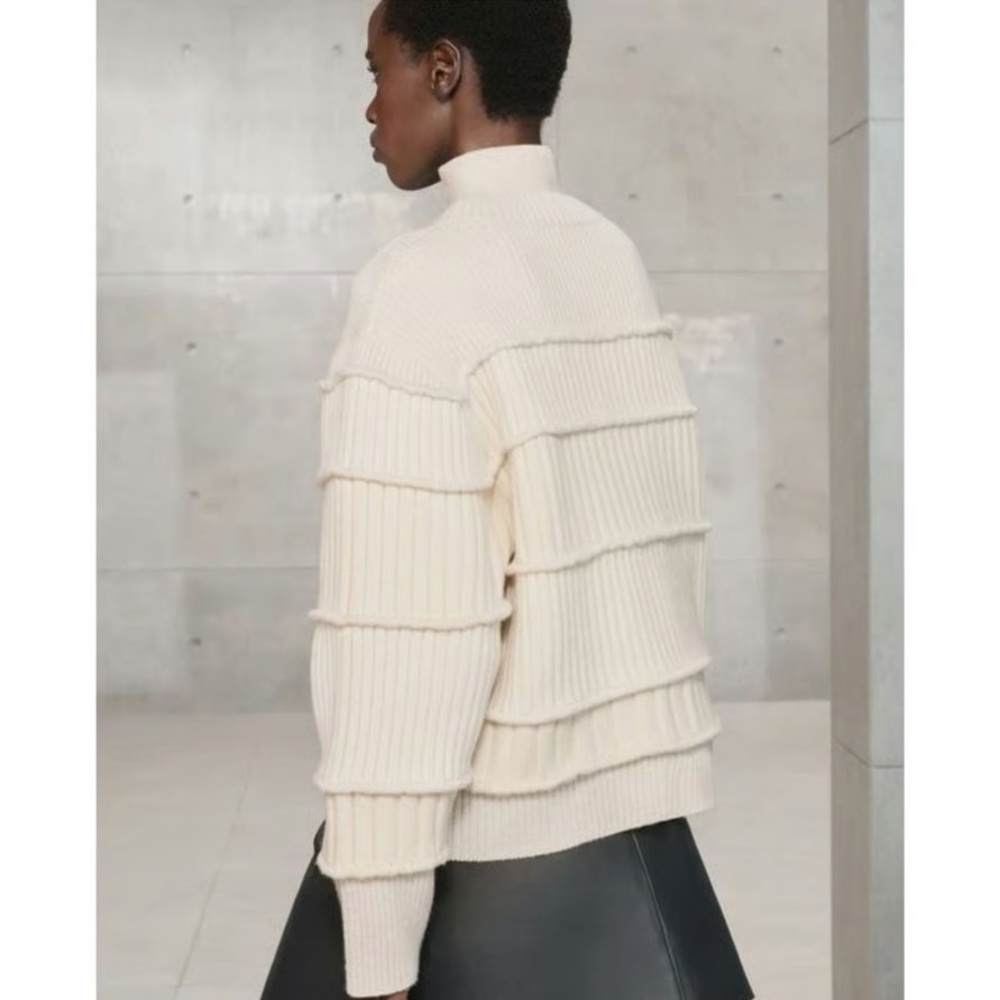 Zara Cream Ribbed Sweater - Picture 5 of 7